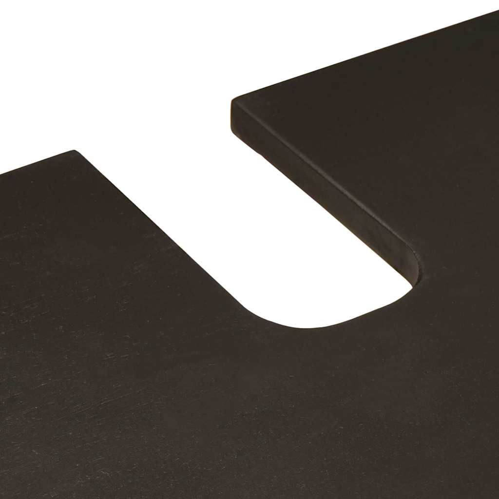 Bathroom Furniture Sets 3 pcs Black and Gold Solid mango wood